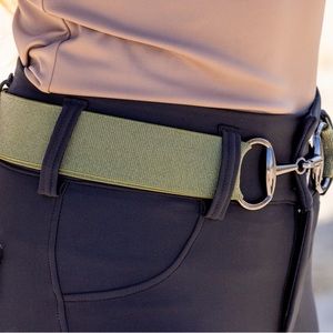 Equestrian sparkle, green horse gun metal Snaffle Bit Belt 1.5” Elastic …